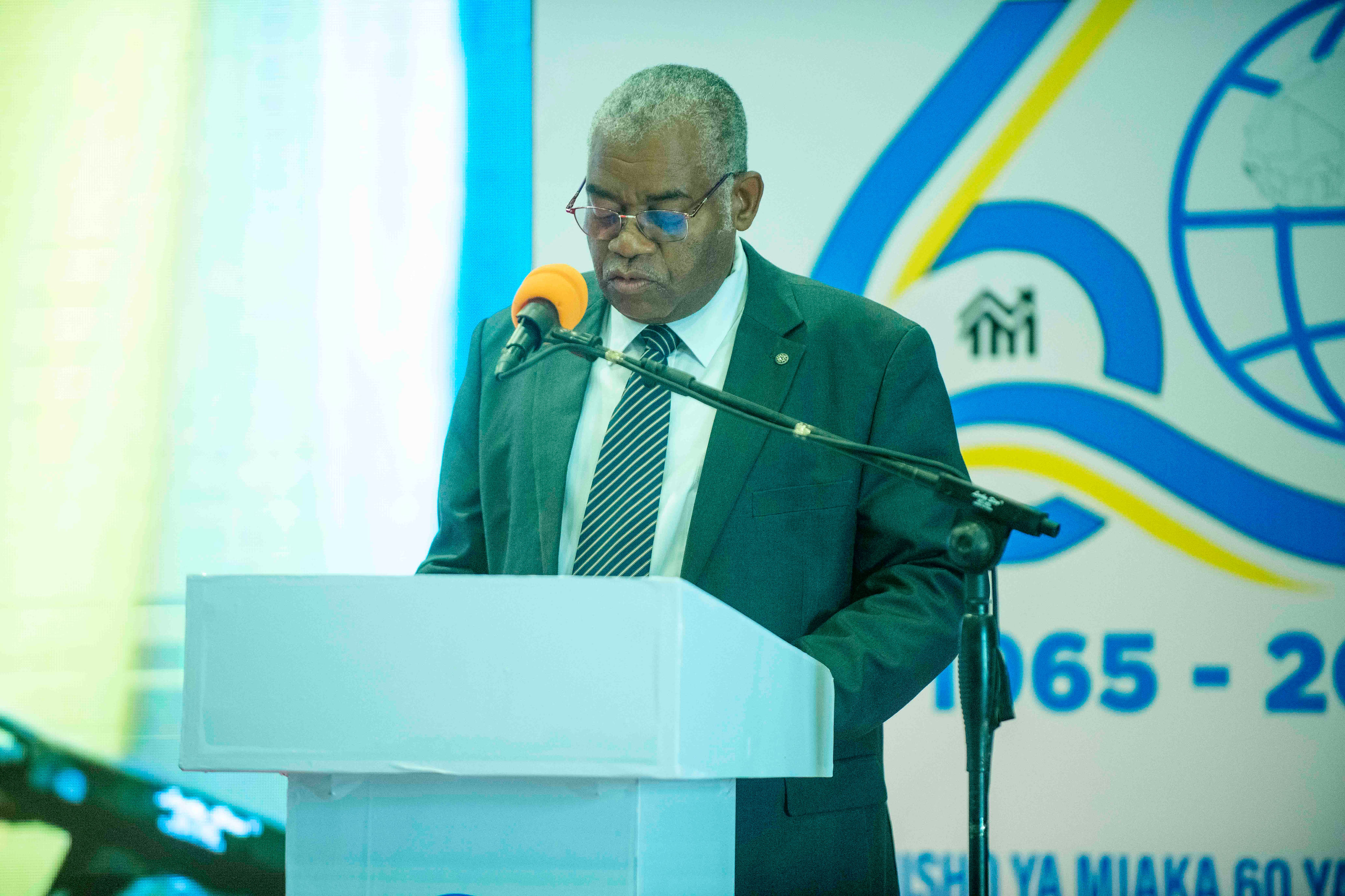 <p>EASTC Chairperson of Ministerial Advisory Board, Prof. Ahmed Mohammed Ame addressing invited guest during the commemoration of EASTC 60 years anniversary celebrations, held at Mlimani City Conference Centre on 2nd September,2025.</p>