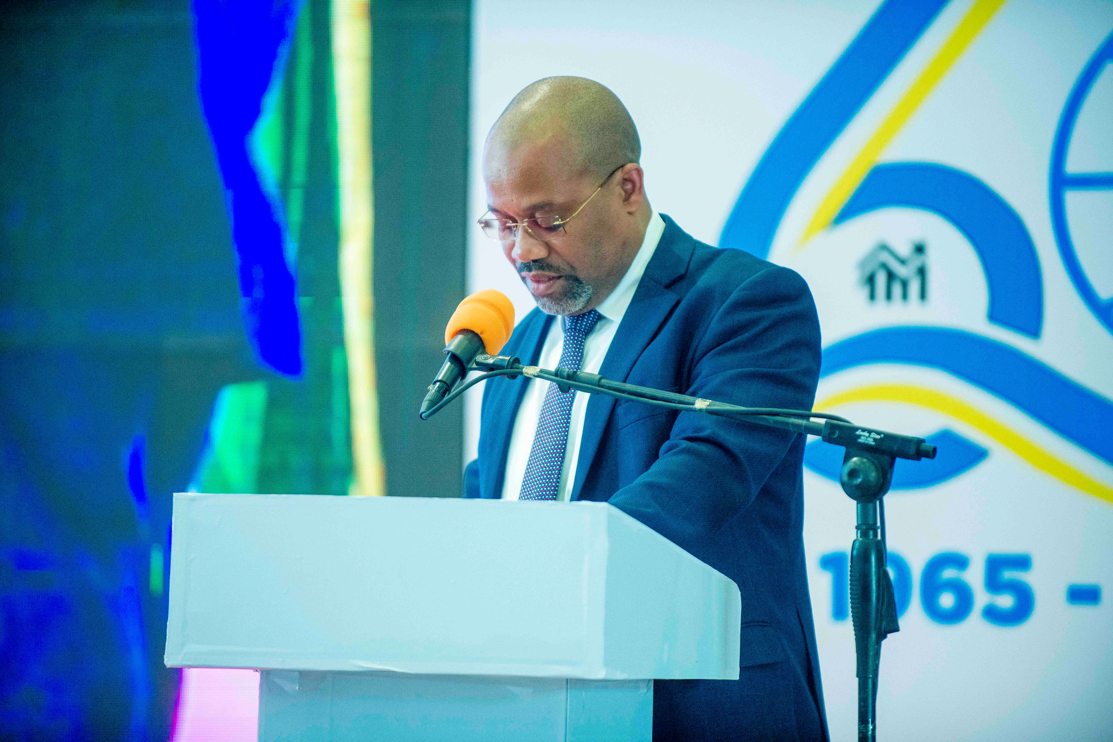 <p>EASTC Rector Dr.Tumaini Katunzi addressing invited guests during 60 years anniversary celebrations at Mlimani City Conference Centre on 2nd September,2025.</p>