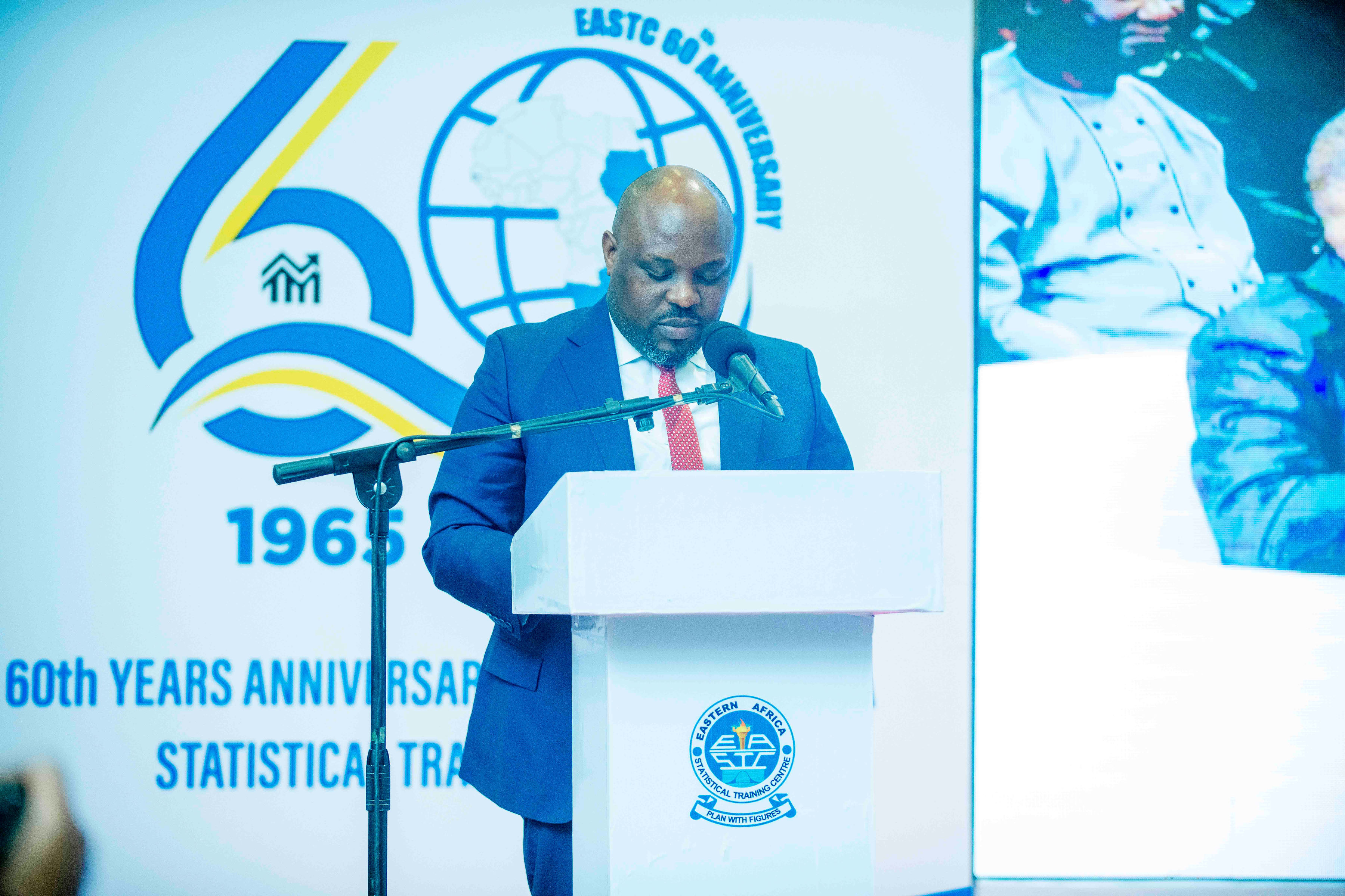 <p>Guest of Honor, Mr. Elijah Mwandumbya -Deputy Permanent Secretary, Ministry of Finance addressing invited guests during 60 years anniversary celebrations at Mlimani City Conference Centre on 2nd September,2025.</p>